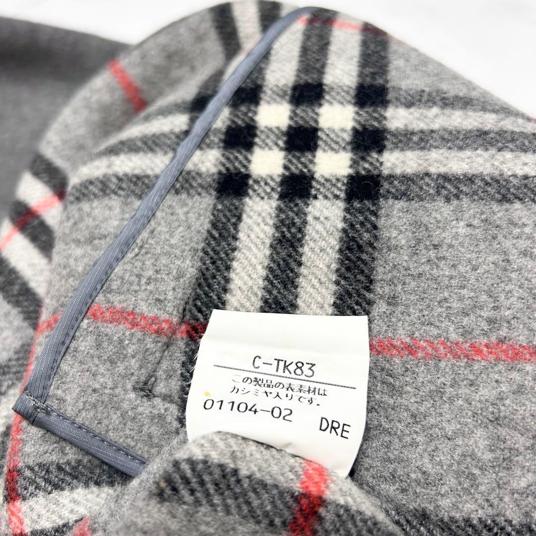 美品 バーバリー カシミヤ ダブルフェイス ノバチェック コート 金