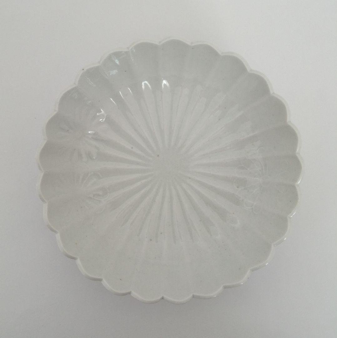 古伊万里 江戸中期 柿右衛門 白磁 菊花 なます皿 2客