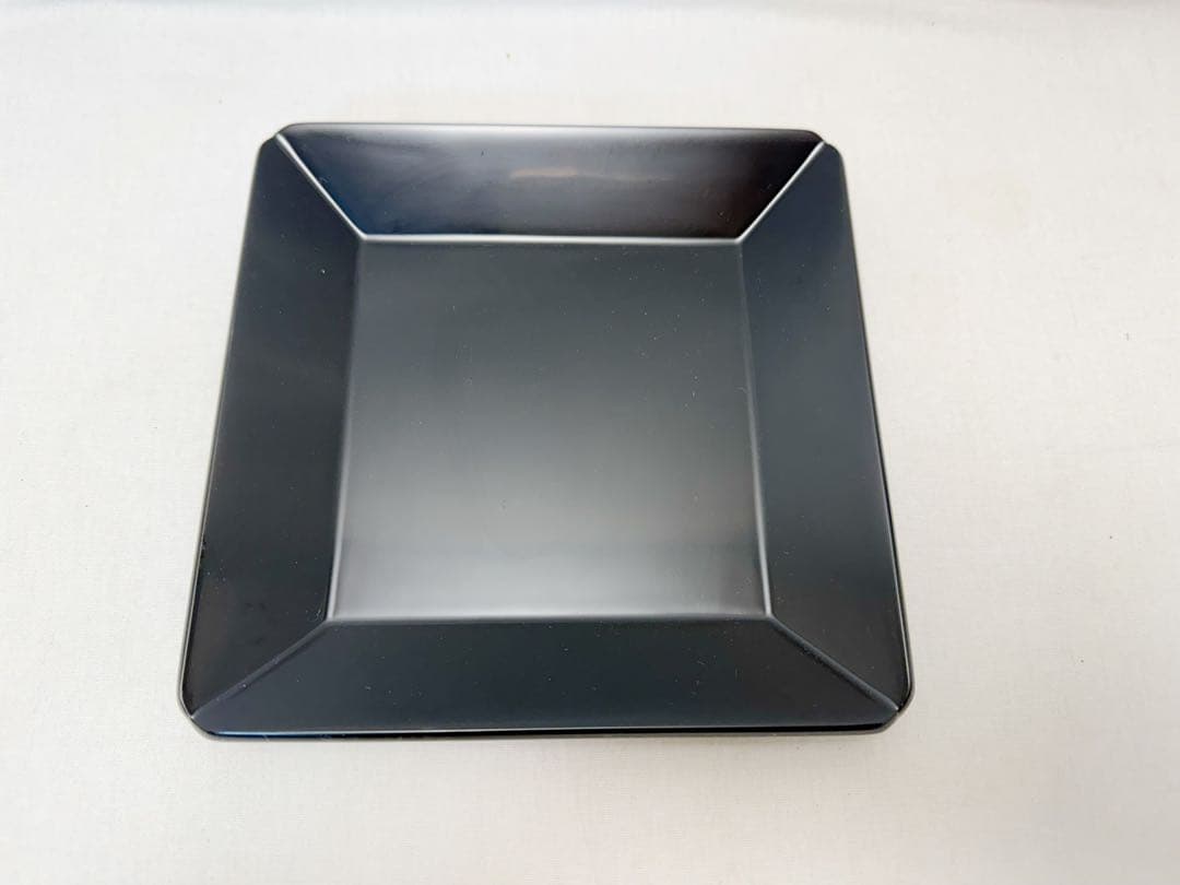 未使用 茶道具 孝雄造 流祖好 木製黒真塗 茶入盆 宗乐書 四方盆 共箱