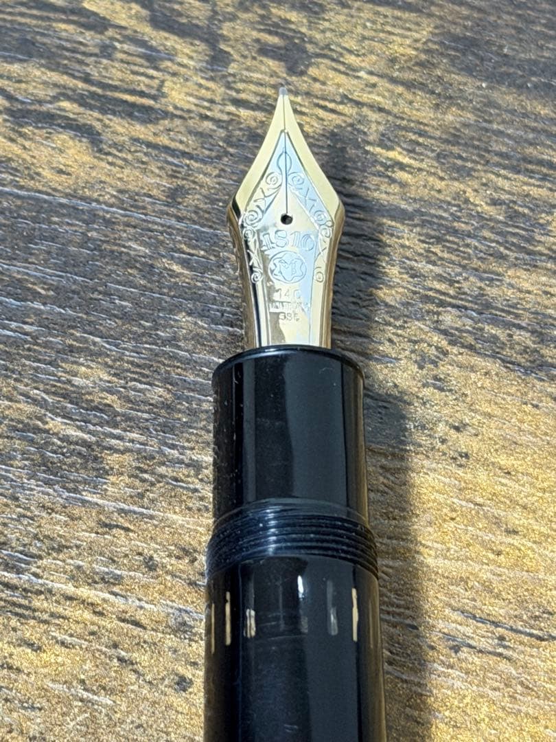 筆記確認&洗浄済　1970年代　モンブラン　149 万年筆　中白　インク窓　中字