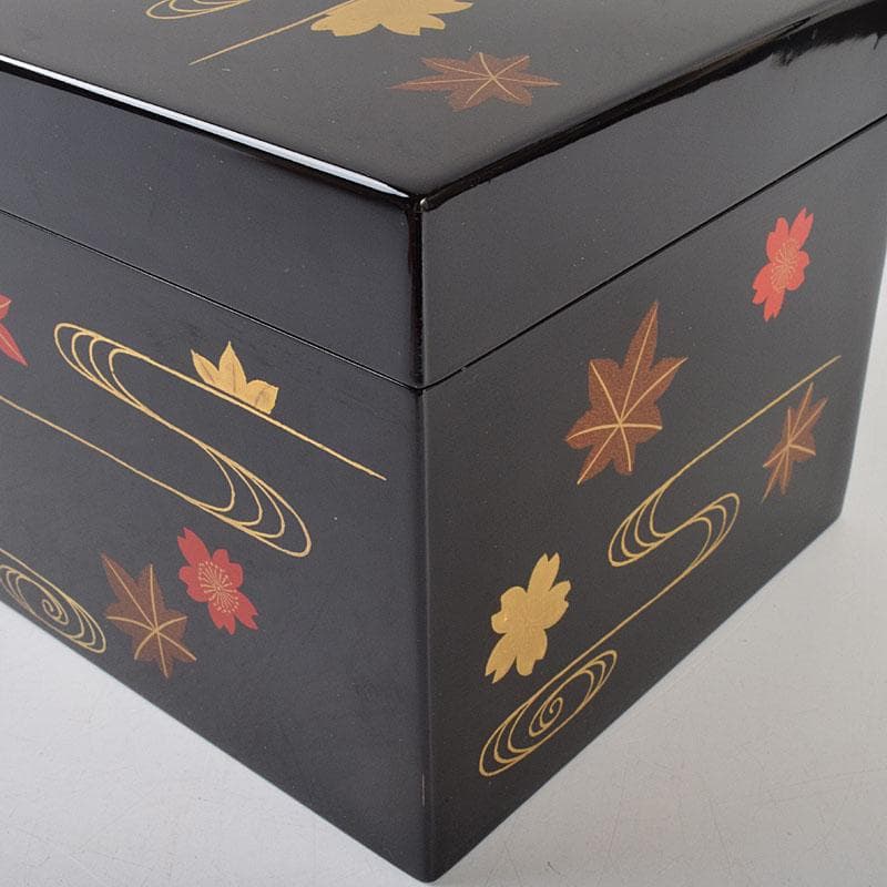 茶道具 黒漆 春秋蒔絵 茶箱 棗 巾筒など 九点 一式 仕覆