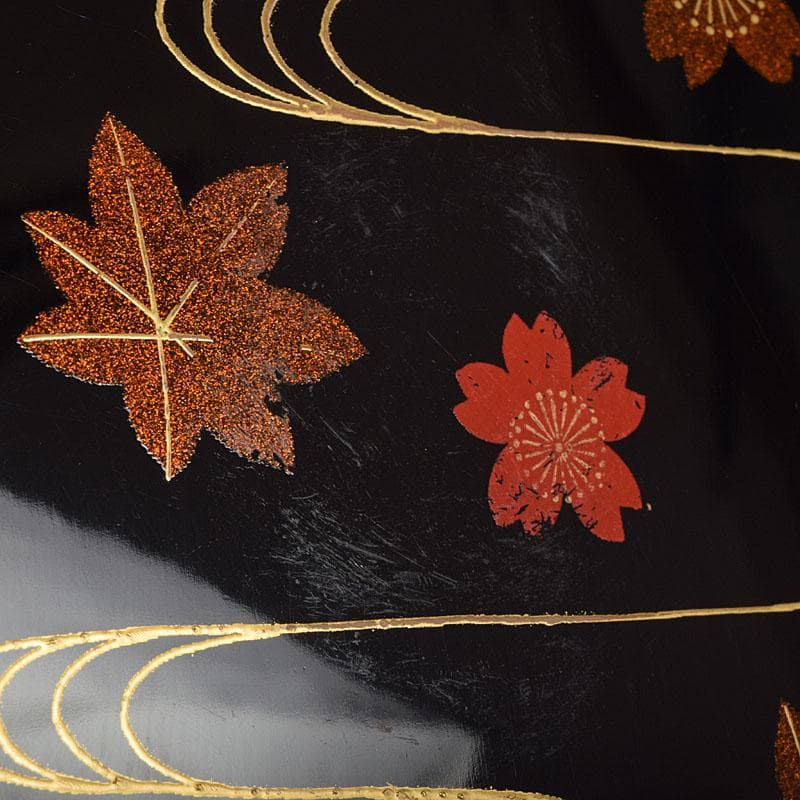 茶道具 黒漆 春秋蒔絵 茶箱 棗 巾筒など 九点 一式 仕覆