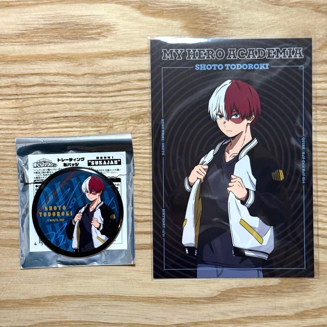 ヒロアカ 着こなせスカジャン【轟焦凍】缶バッジ・特典ポストカード