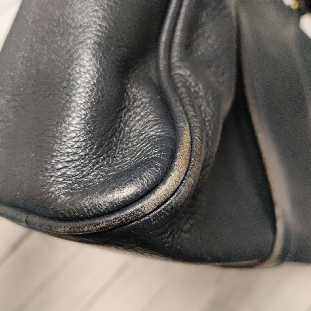 フェリージ Felisi 総レザーブリーフ バッグ ネイビー 美品 1730