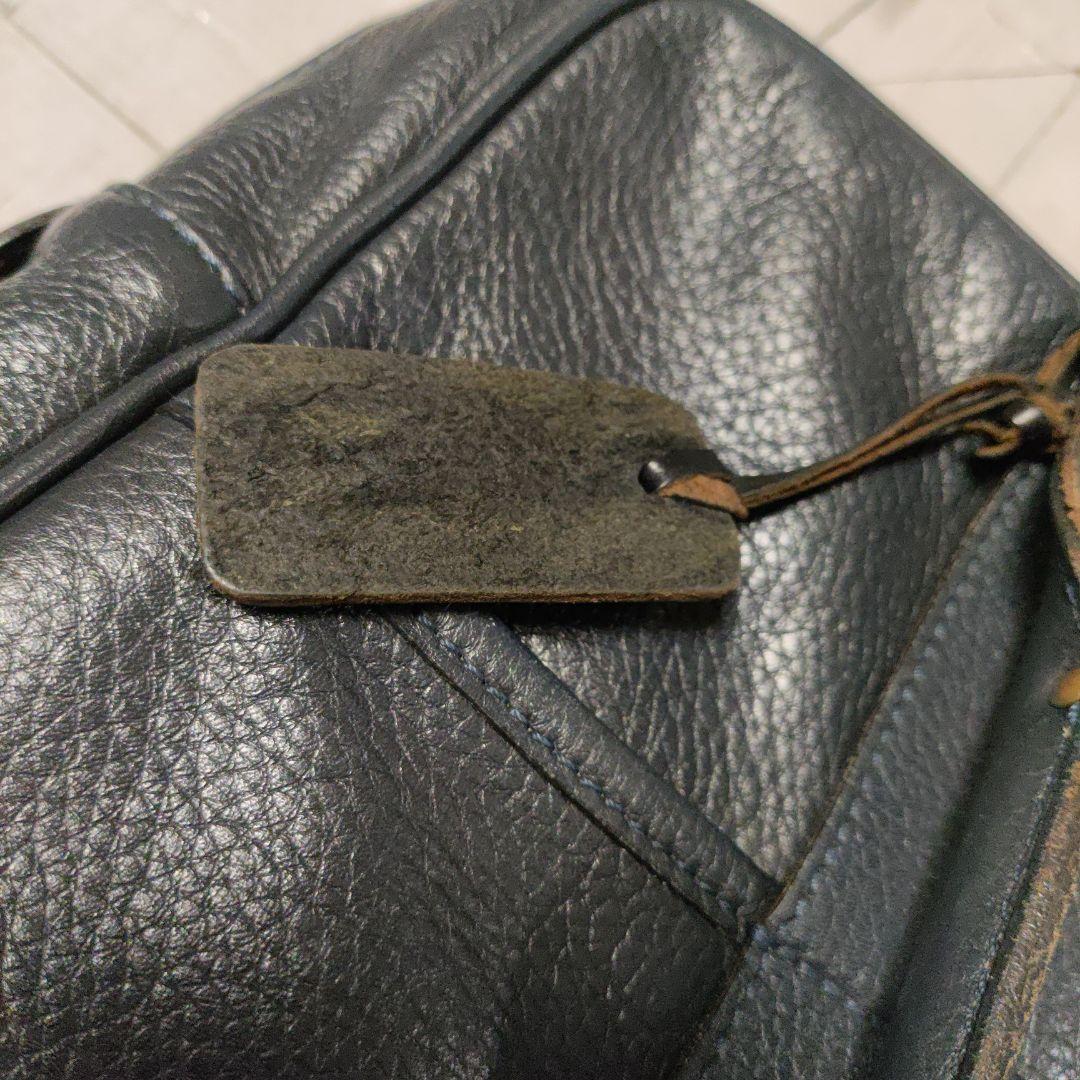 フェリージ Felisi 総レザーブリーフ バッグ ネイビー 美品 1730