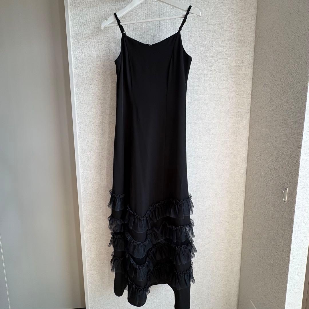 Transparent hem setup dress 黒　S