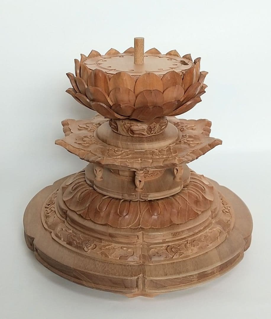 台座のみ 立像用 #556 円台 ◇白檀 木彫 仏像付属品 中国古美術・