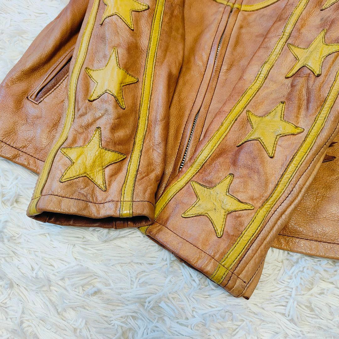 レア品 ショット シングルライダース 星 スターブラウン サイズ M