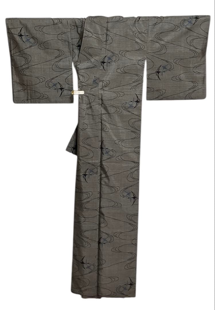 本場大島紬 経緯絣 9マルキ 小紋 飛翔鶴 イ6460 イ 本場大島紬 正絹