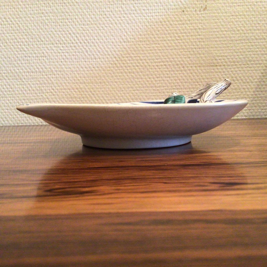 リンドベリのアートピース　リーフ型ファイアンス　超希少品