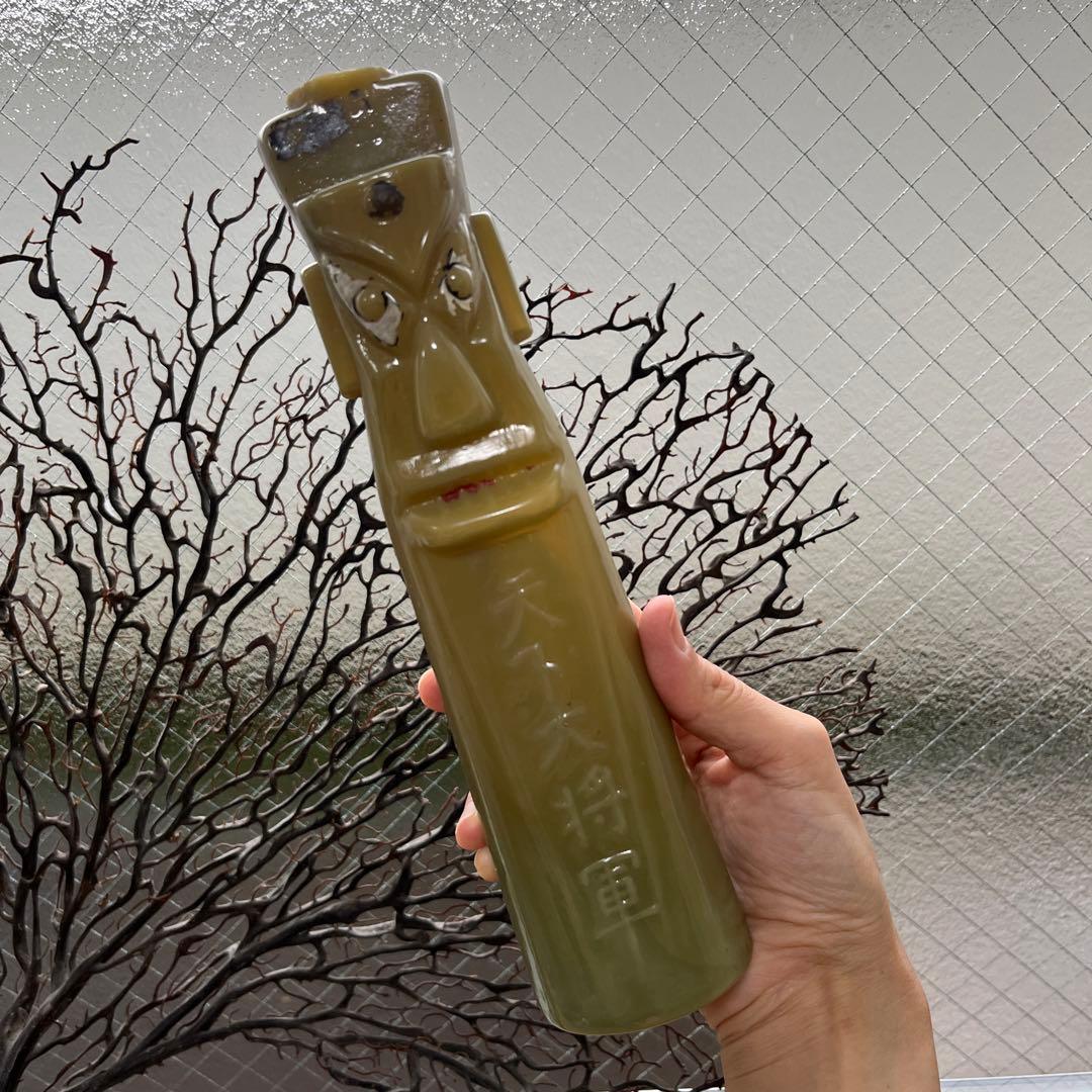 骨董 時代ガラス 超希少 高麗神社 将軍標 練りガラス エナメル彩色