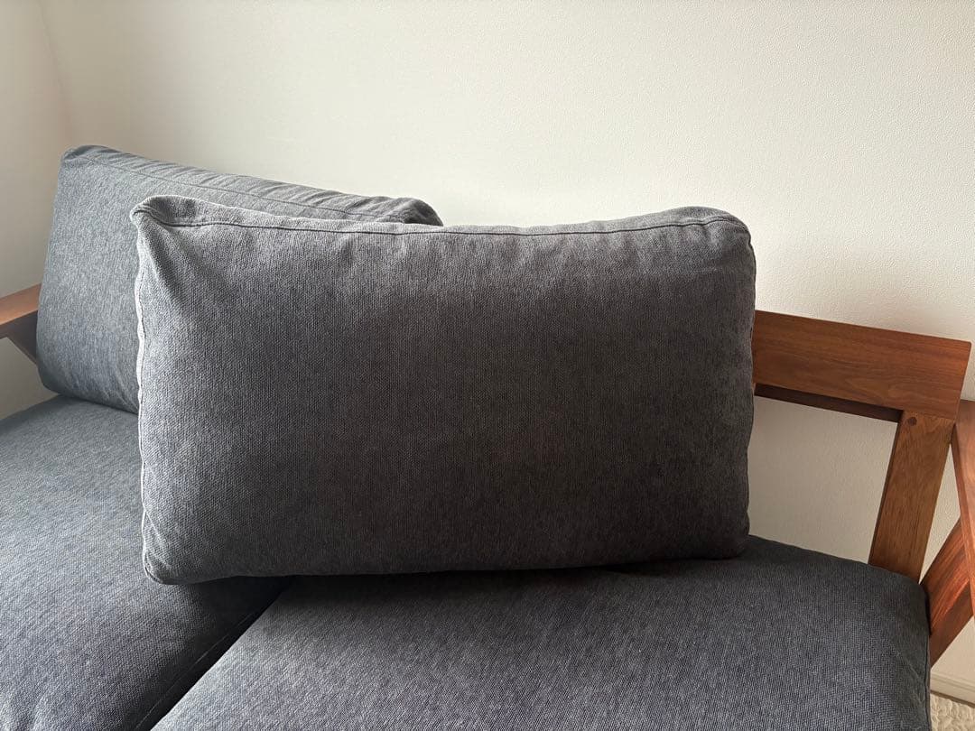 【送料込み】ソファ 2人掛け 木製フレーム ウォールナット