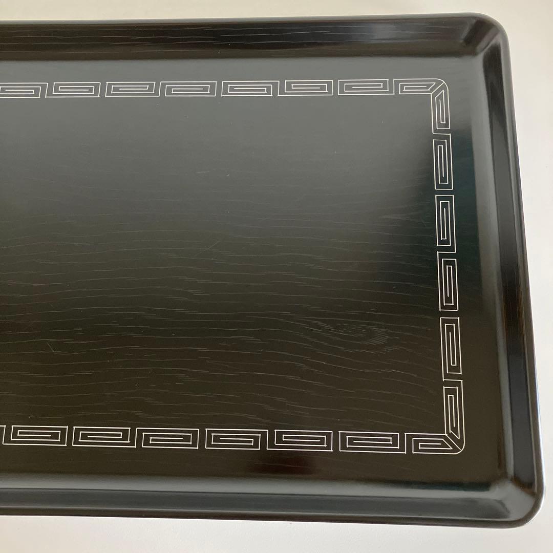 輪島塗漆器角盆と茶托5枚雷紋