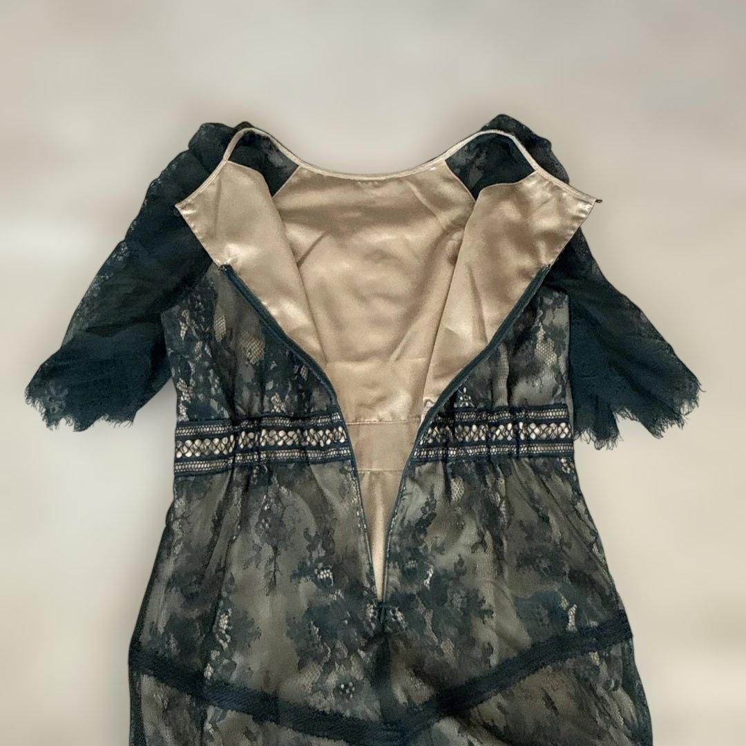 【美品】Dorry doll ショルダーギャザーラッセルレースワンピース　M