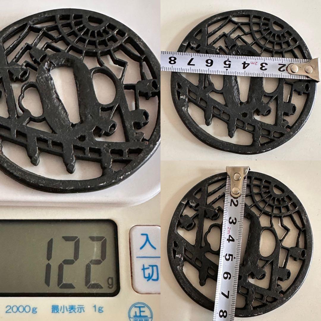 刀鍔 三点まとめ　武具 鍔 模造刀　銅地　合金　金属工芸 25713