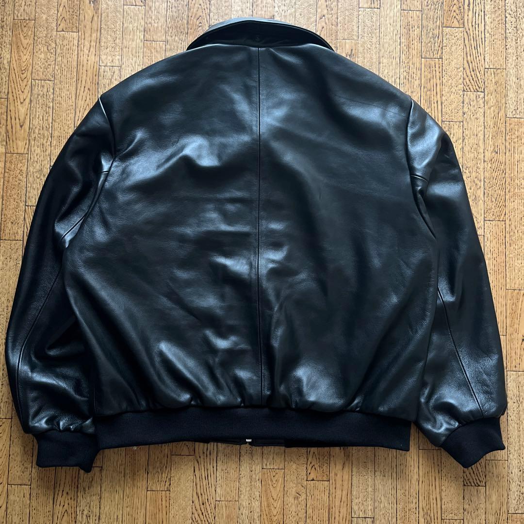 Schott ブラック レザーボンバージャケットL
