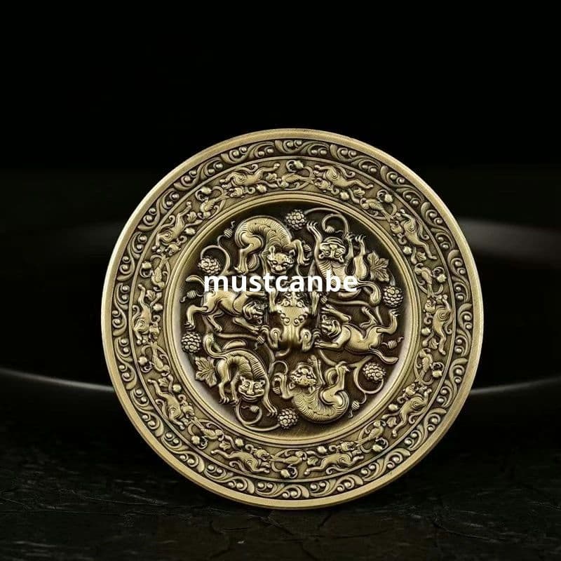 銅鏡 四神獣鏡 紫微諱鏡 鎮宅 辟邪 開運風水 招財 置物 工芸品 装飾品