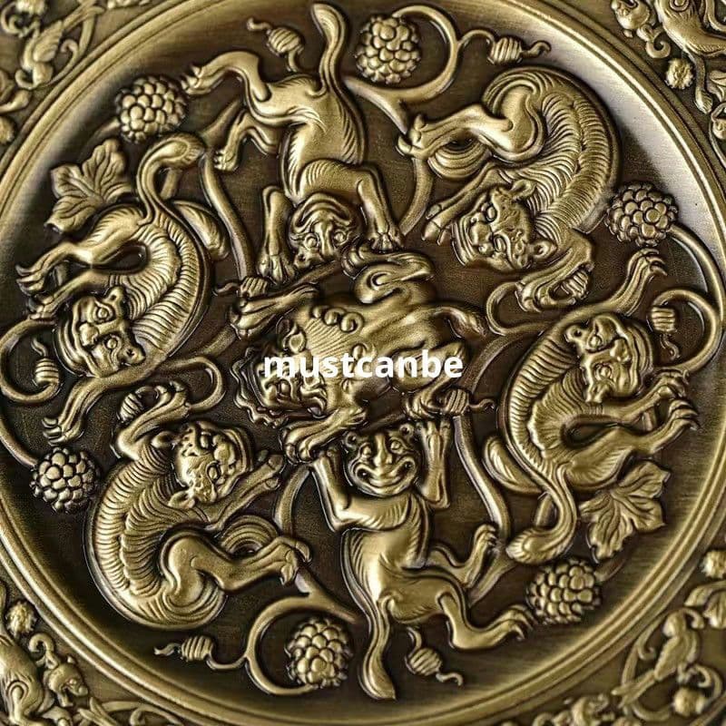 銅鏡 四神獣鏡 紫微諱鏡 鎮宅 辟邪 開運風水 招財 置物 工芸品 装飾品