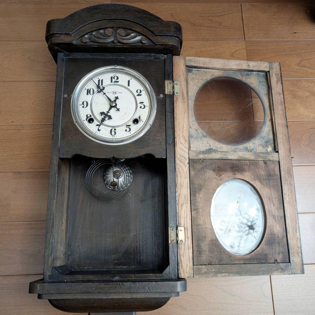 古時計　アンティーク掛時計　宮型掛時計　振り子時計