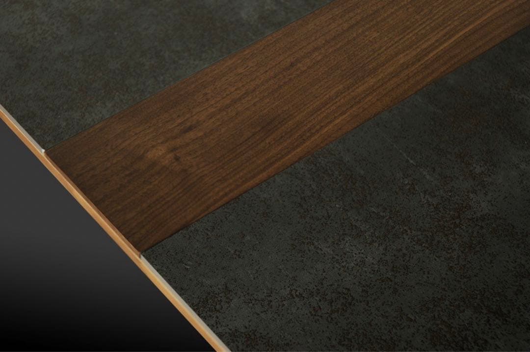 【Yu】高級セラミックテーブル モダン ウォールナット１６５㎝