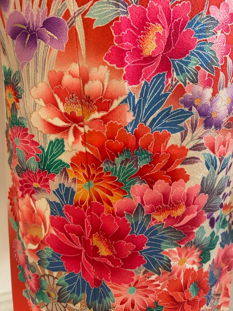 7歳　七五三　ちりめん正絹着物　古典柄　帯　帯揚げ　帯締め　しごき　セット