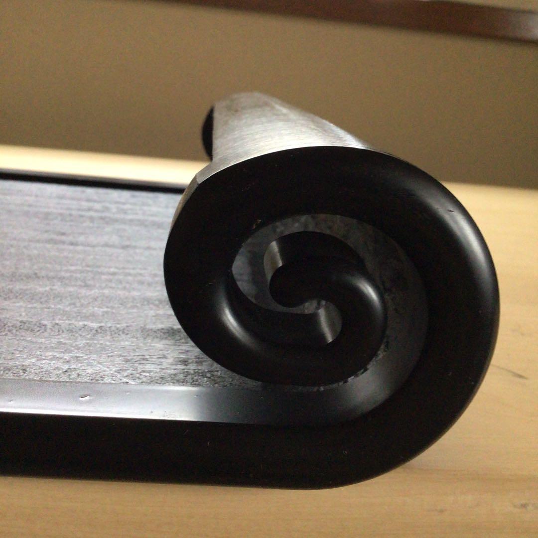 ふじ印16号)唐木紫檀 花台 巻き足 本漆塗り 茶道具 盆栽台 ビンテージ