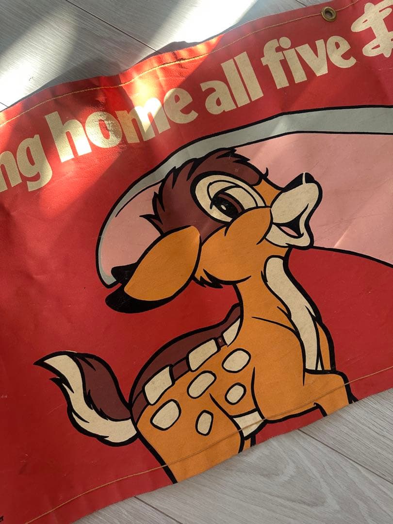 1985年ディズニー垂れ幕？ヴィンテージ アンティーク バンビ ダンボ レア