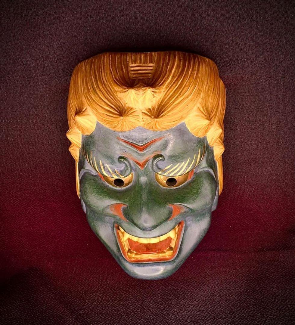 能面 不動 山本忠閑作 能面袋、箱付き 美品 （C3） 能面 不動 山本