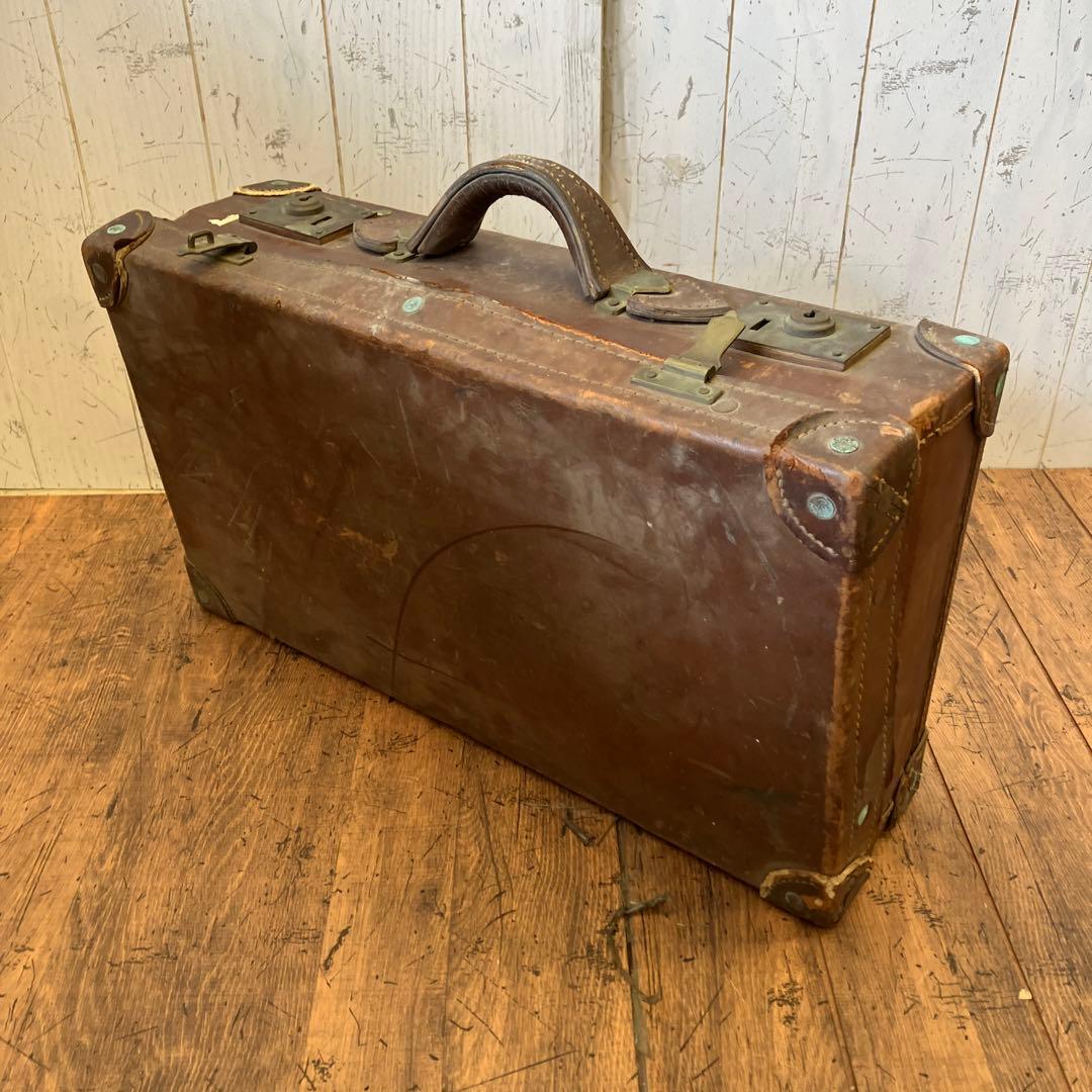 昭和レトロ 本革 レザー トランクケース 旅行カバン スーツケース 革