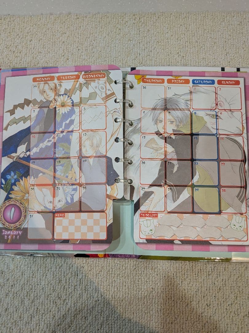 夏目友人帳　スケジュール帳2010年　プロフィール帳　原画　激レア　当時物