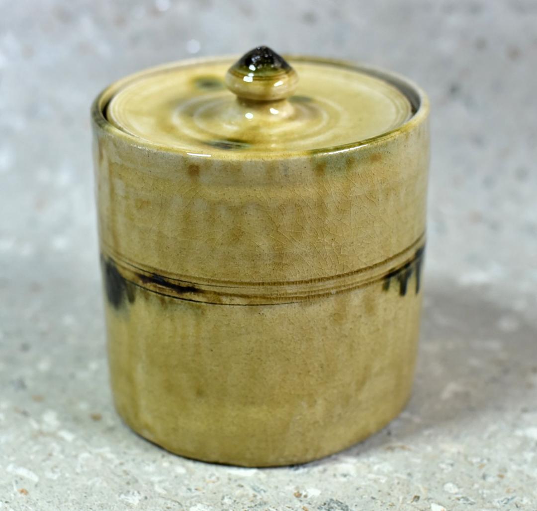 黄瀬戸 芳造 水指【極上品】お茶道具／共箱
