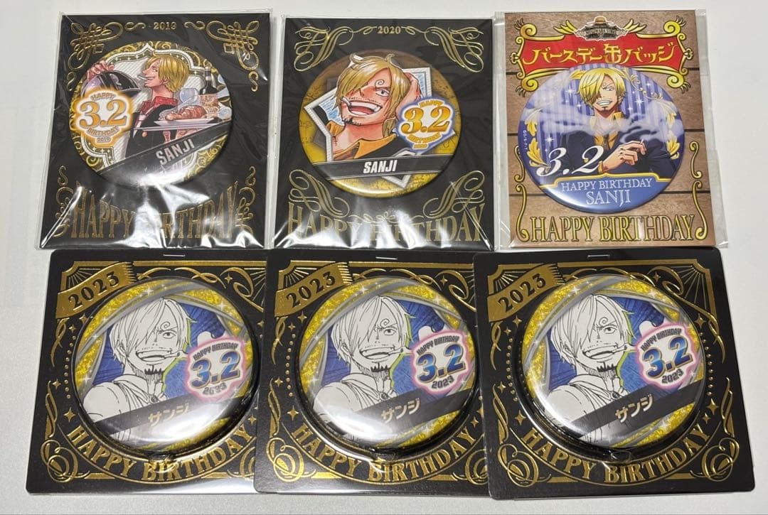 ワンピース バースデー缶バッジ サンジ 6点セット - メルカリ