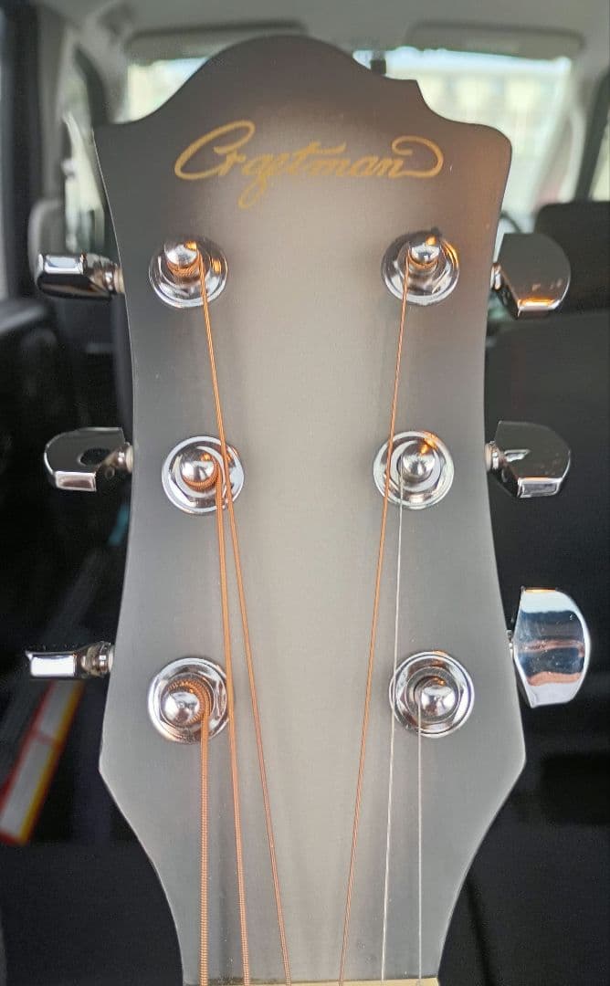 美品 アコースティックギター グリーン/イエロー クラフトマン ケース付