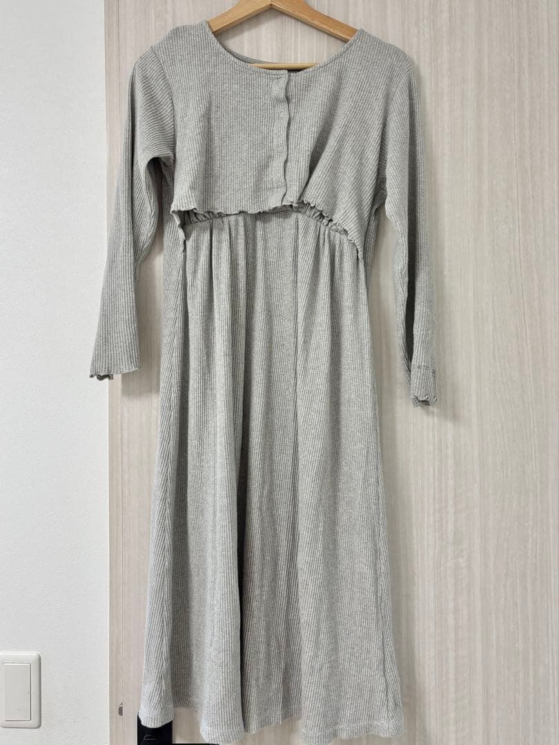 【雪見だいふく】ジェラートピケ　マタニティリブワンピース