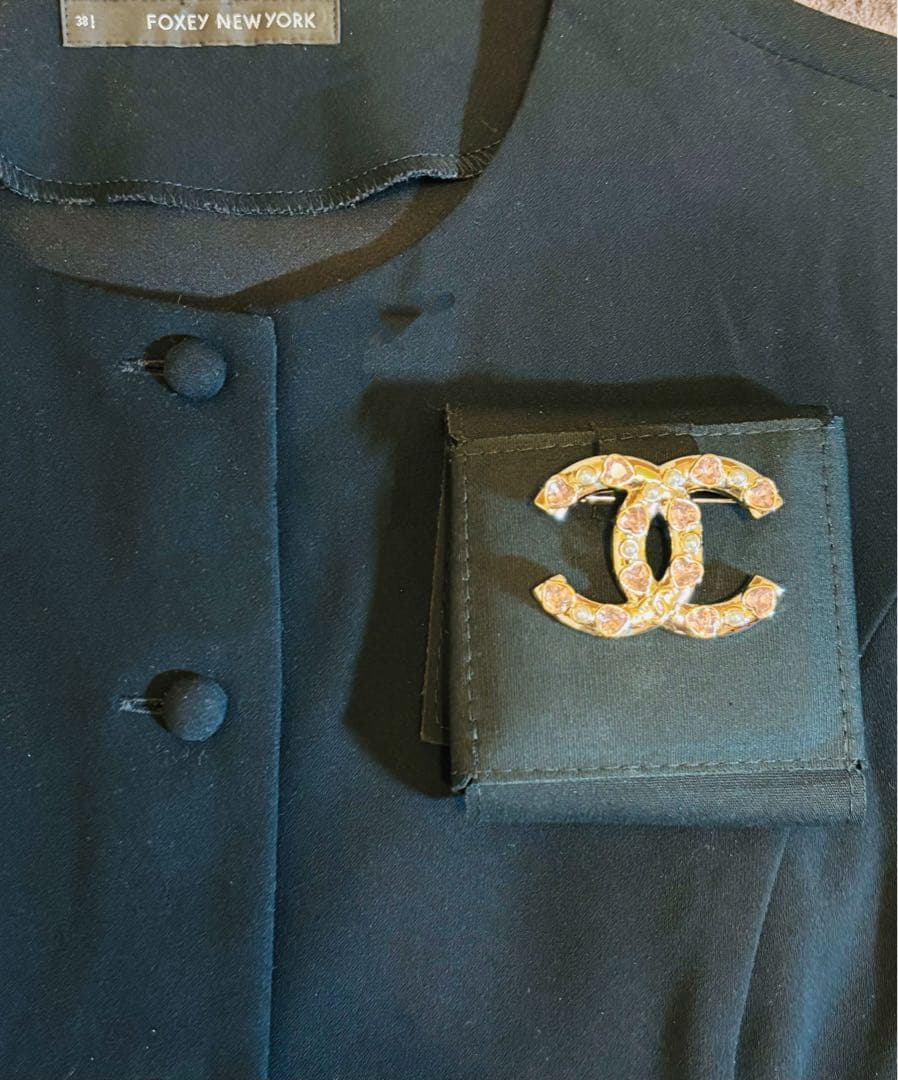 CHANEL CCロゴ ブローチ ゴールド ピンク レシートなどの付属品あり