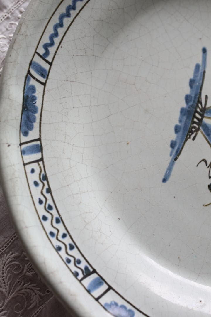 フランス アンティーク キュノワール プレート 皿 ムスティエ