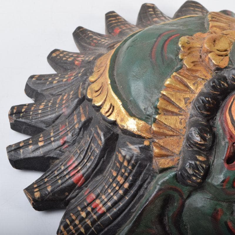 バリ島 インドネシア 木彫彩色 バロン 面 壁飾 一双 V 9089