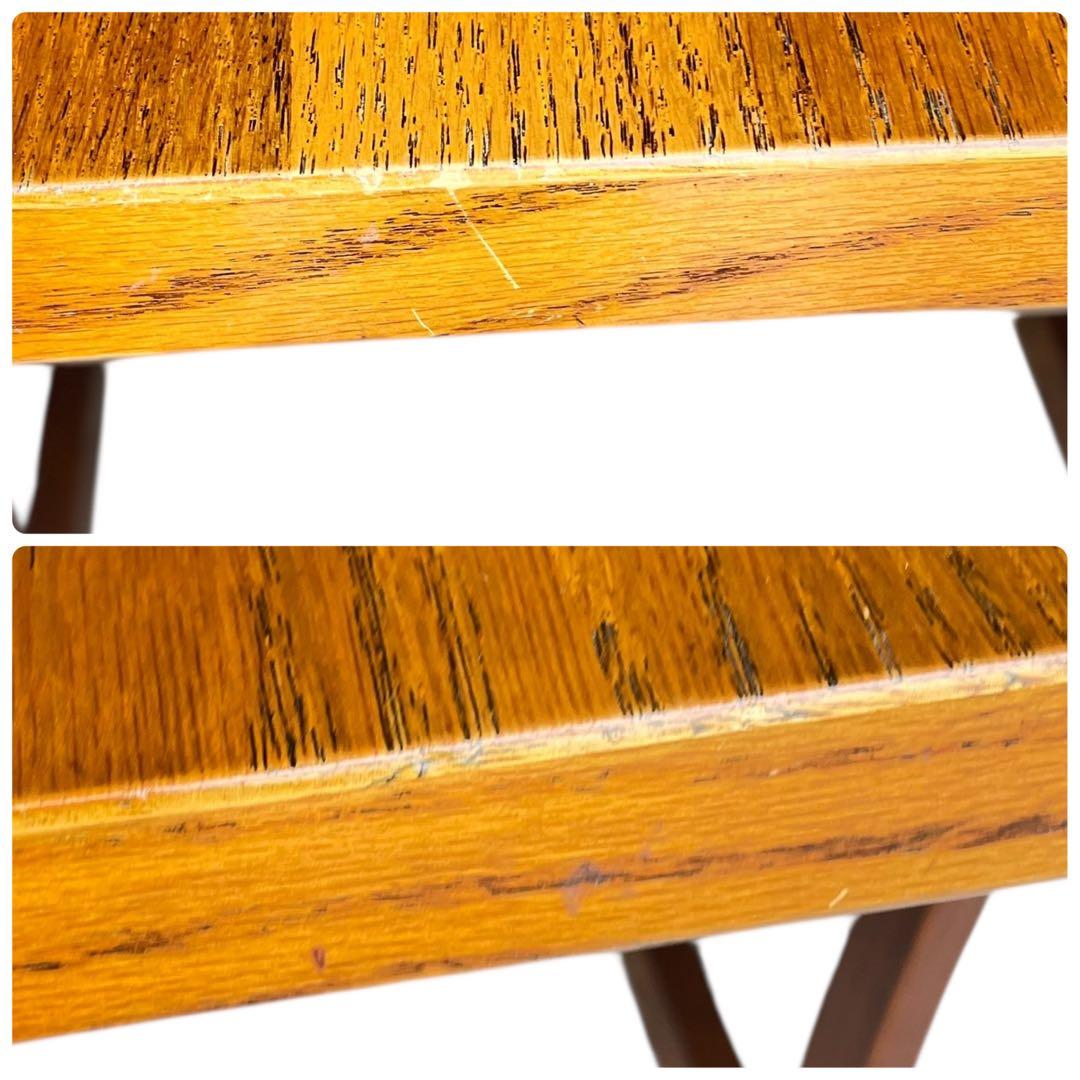 HR679 【木目とラタンが美しい】三越ブルージュ　バタフライテーブル　三越家具