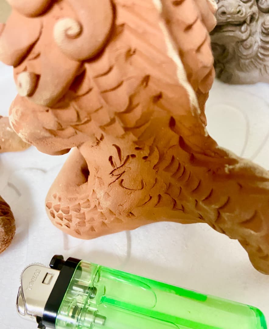 タイムサービス新垣光雄シーサー【龍 サイン入り】