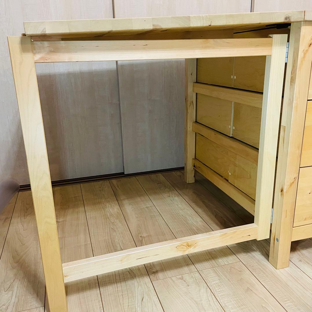IKEA NORDEN ノールデン ダイニングテーブル 折り畳み 引き出し付き