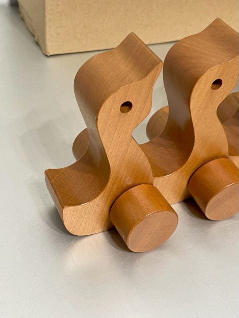 寺内定夫 木のおもちゃ4つセット あひる ひと トンカチぐるま イスと