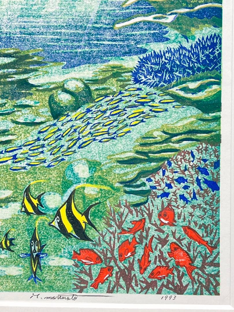 木版画『Peaceful blue』