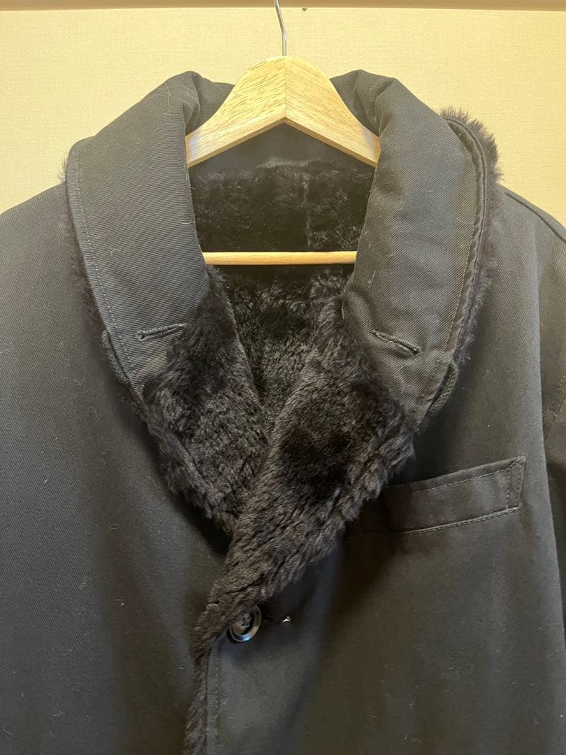 1/9までEngineered garments ボアリバーシブルコート黒