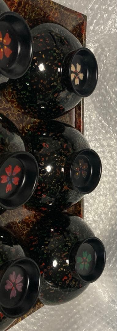 伝統工芸津軽漆　手描き桜汁椀　お盆