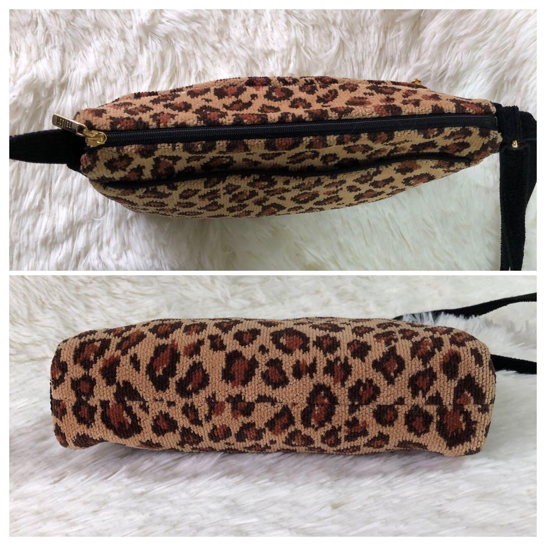 美品 フェイラー ショルダーバッグ レオパード シュニール織 ロゴ