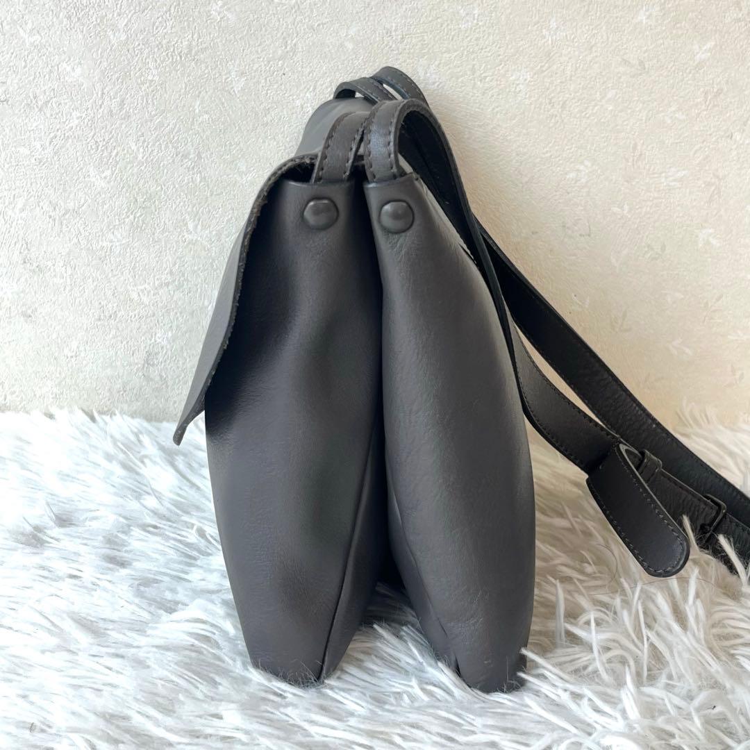 JURGEN LEHL ヨーガンレール レザー ショルダーバッグ　ダークグレー