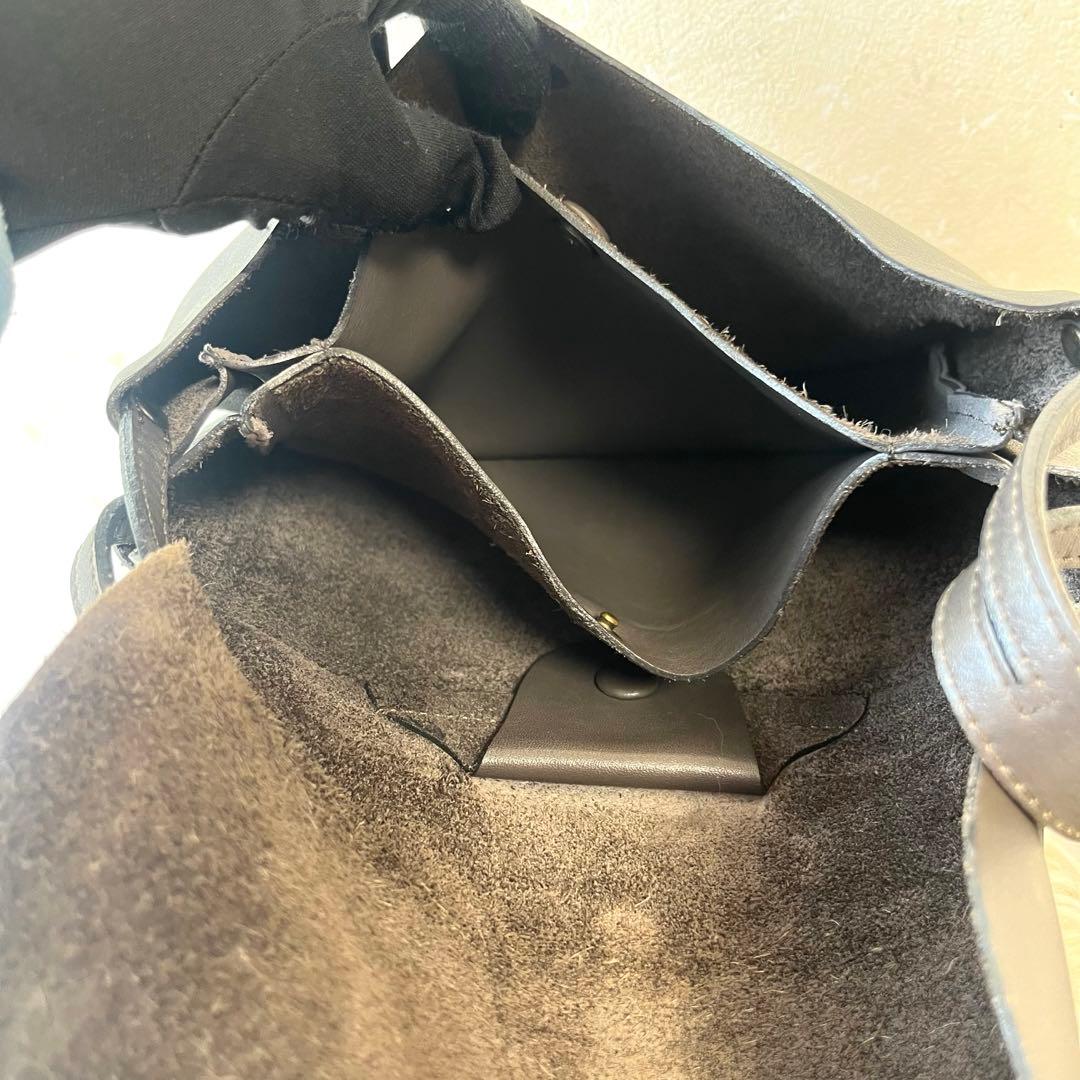 JURGEN LEHL ヨーガンレール レザー ショルダーバッグ　ダークグレー