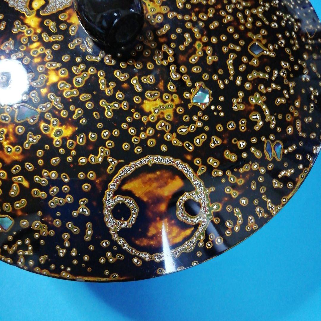 若狭塗 金箔に貝の螺鈿細工 木製の菓子鉢 漆塗り 若狭塗