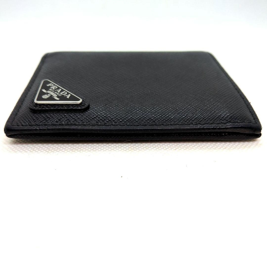 RFID搭載 現行 極美品】プラダ 二つ折り財布 サフィアーノレザー 三角