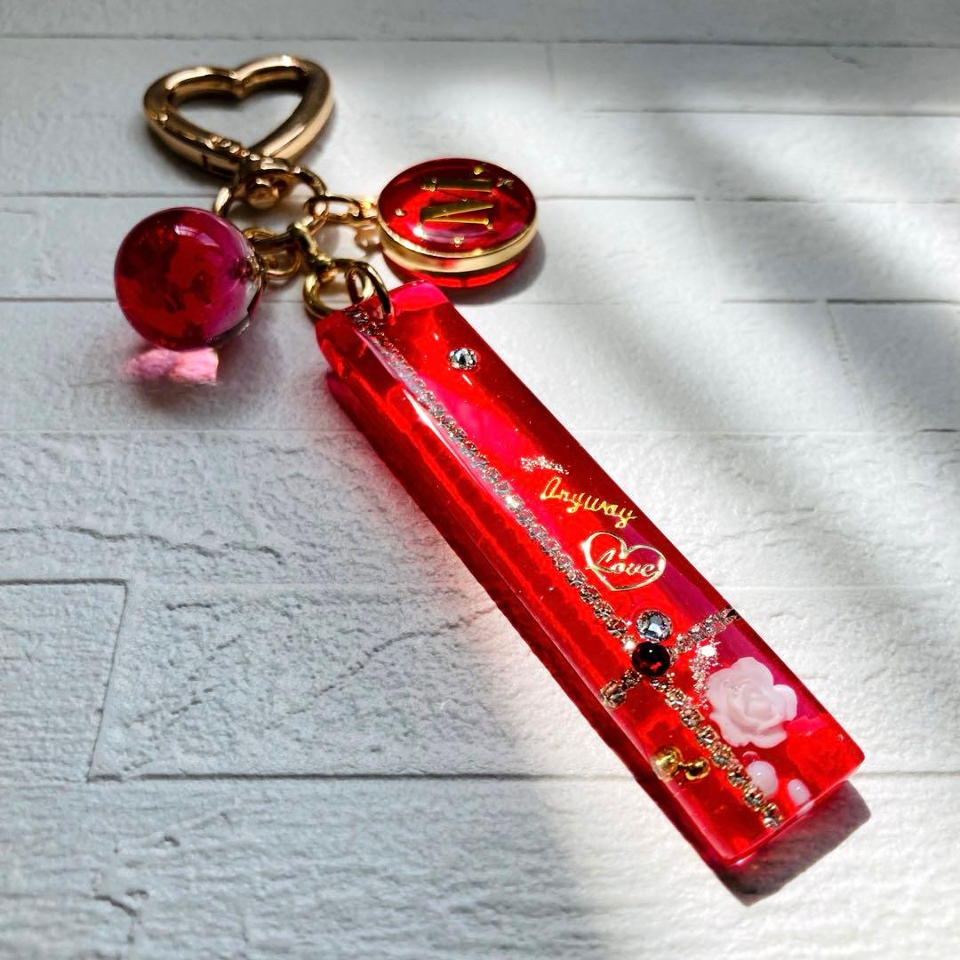 mimikoページ　名入れチャーム　らレジンキーホルダー